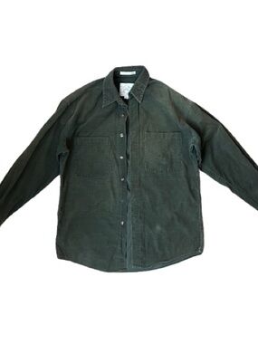John Henry Dark Green Corduroy Long Sleeve Shirt Jacket 32-33